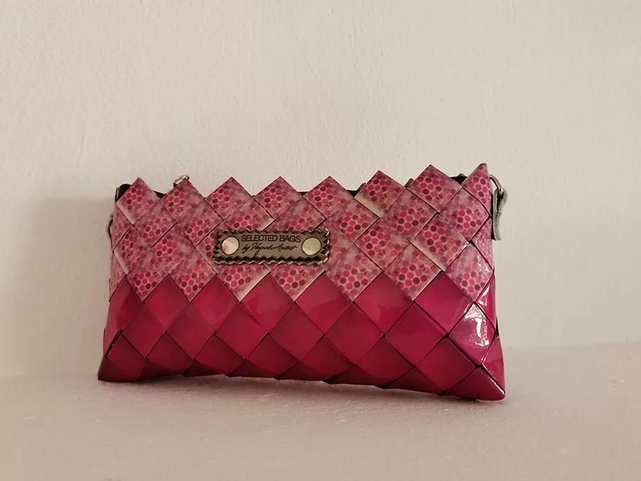 Fuchsia dots mini purse