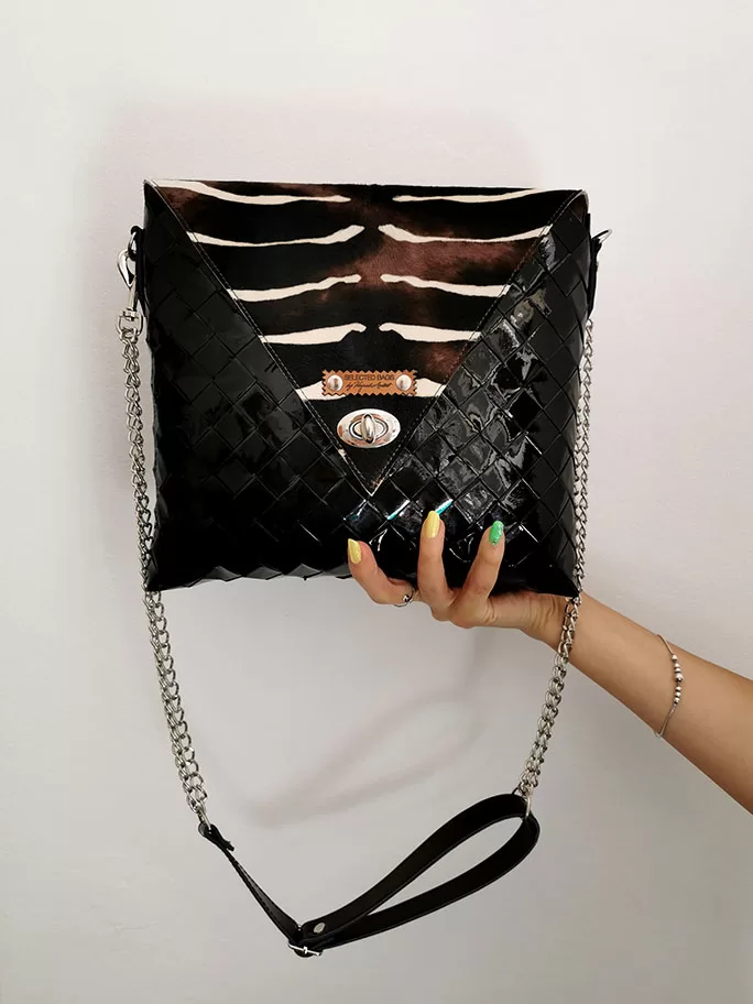 The black zebra midi office bag