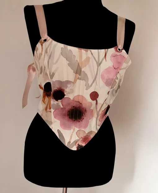 Corset Pastel cu motive Florale - imagine 3