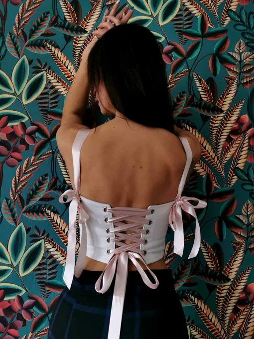 Corset Pastel cu motive Florale - imagine 2