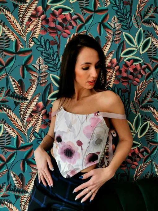 Corset Pastel cu motive Florale