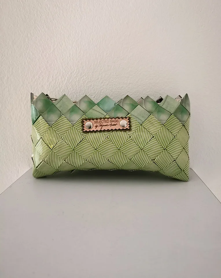 Green lines mini purse