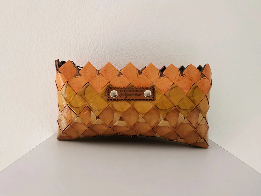 Orange details mini purse